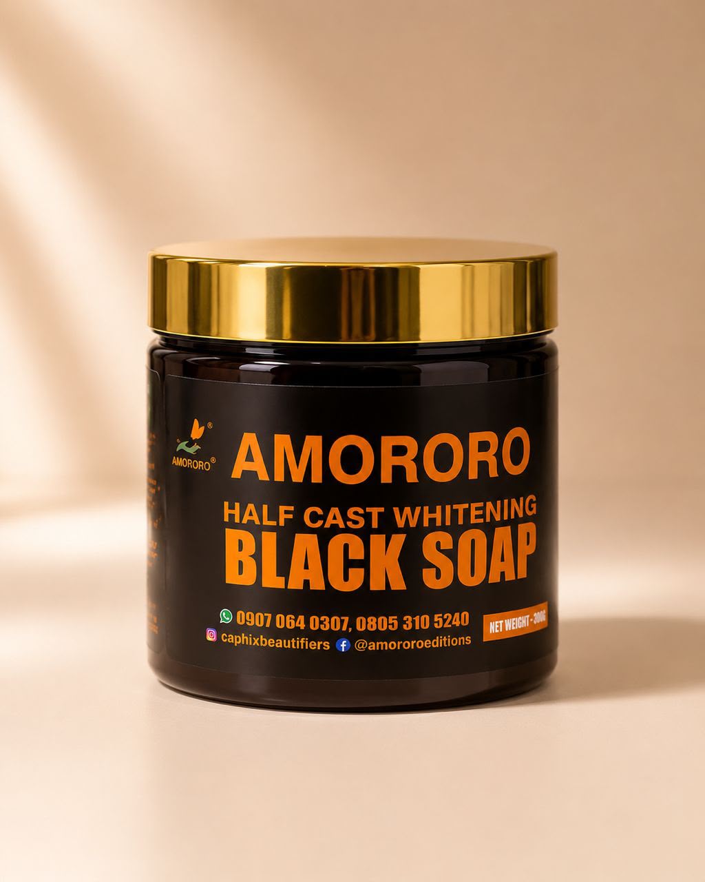 HALF CAST 500ML AMORORO HALF CAST BLACK SOAP MEDIUM - Image 1